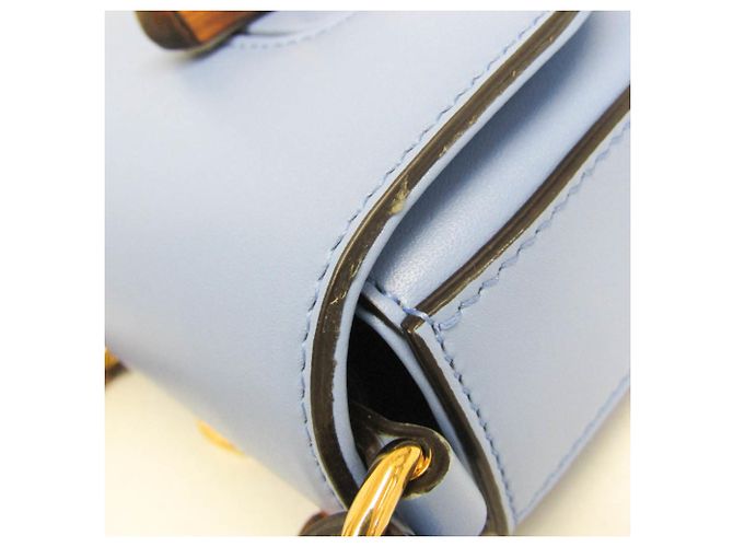 Zaino in pelle Gucci Bamboo, borsa a mano, borsa a spalla Blu - Ansicht 8