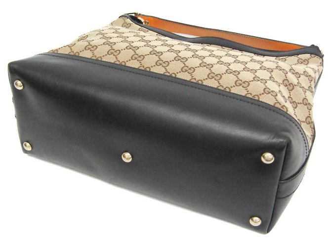 Borsa a Spalla Gucci GG Canvas Nero Beige - vista 2