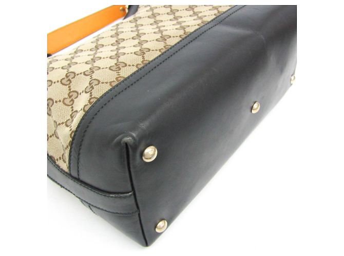 Borsa a Spalla Gucci GG Canvas Nero Beige - vista 5