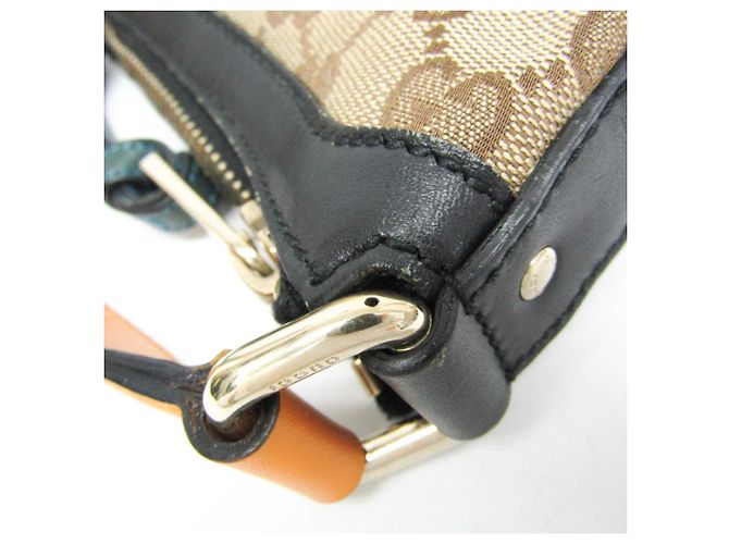 Borsa a Spalla Gucci GG Canvas Nero Beige - vista 6