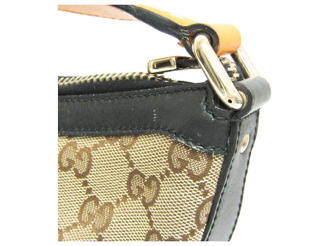 Borsa a Spalla Gucci GG Canvas Nero Beige - vista 8