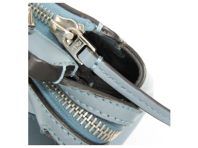 Borsa in pelle da donna Fendi Dotcom 8BN293 Blu chiaro - vista 11