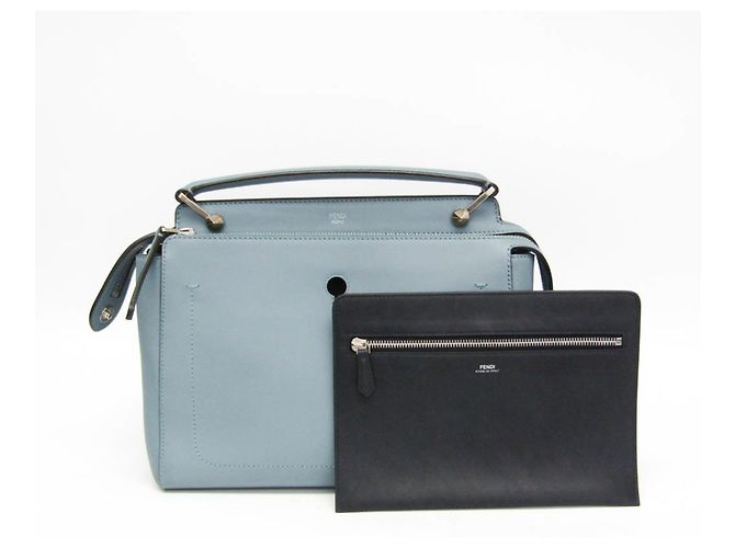 Borsa in pelle da donna Fendi Dotcom 8BN293 Blu chiaro - vista 2