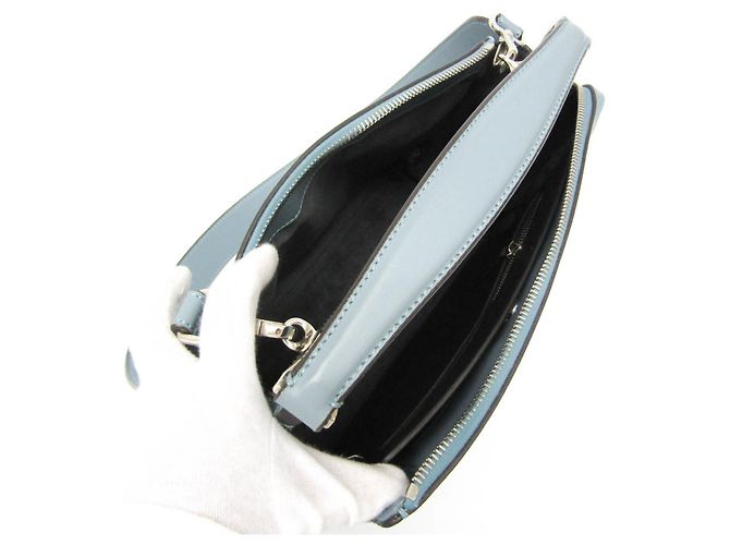 Borsa in pelle da donna Fendi Dotcom 8BN293 Blu chiaro - vista 4
