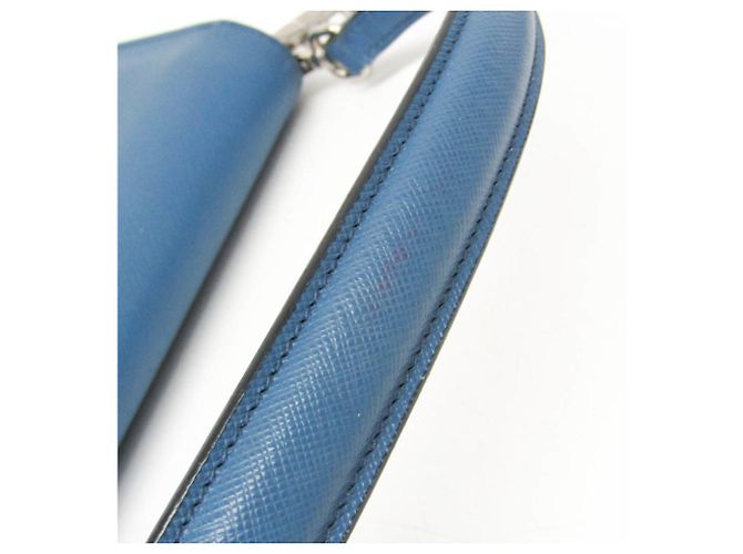 Borsa a spalla in pelle Saffiano da donna di Prada Blu Blu navy - vista 13