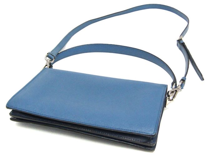 Borsa a spalla in pelle Saffiano da donna di Prada Blu Blu navy - vista 2