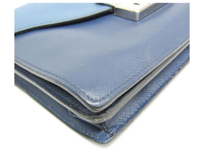 Borsa a spalla in pelle Saffiano da donna di Prada Blu Blu navy - vista 5