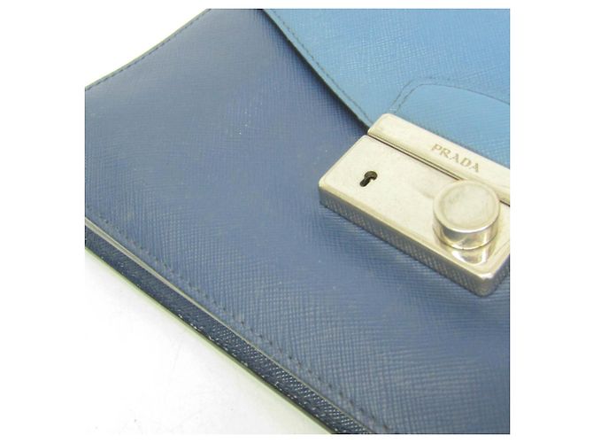 Borsa a spalla in pelle Saffiano da donna di Prada Blu Blu navy - vista 9