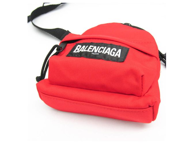 Everyday Pochette e borsa a spalla in nylon Balenciaga Explorer 656060 Nero Rosso - vista 4