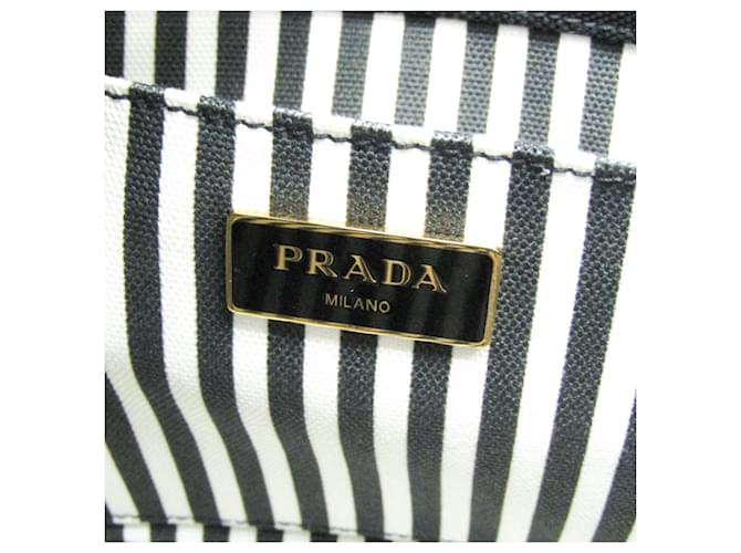 Borsa in denim da donna Prada Canapa Nero Bianco - vista 10