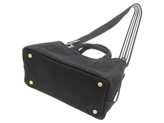 Borsa in denim da donna Prada Canapa Nero Bianco - vista 3