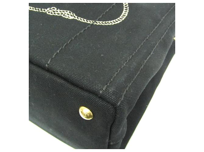 Borsa in denim da donna Prada Canapa Nero Bianco - vista 6