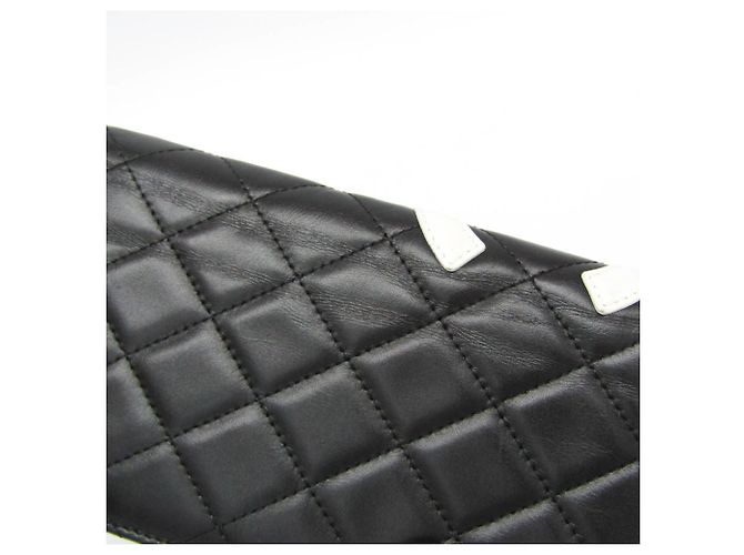 Chanel Cambon A26717 Lammleder Bi-Fold Langbörse Schwarz Pink Weiß - Ansicht 10