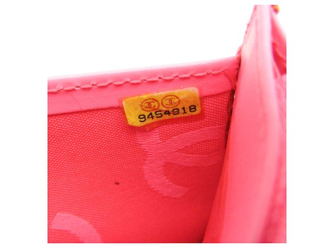 Chanel Cambon A26717 Lammleder Bi-Fold Langbörse Schwarz Pink Weiß - Ansicht 15