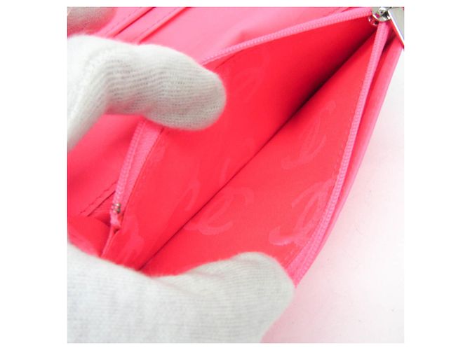 Chanel Cambon A26717 Lammleder Bi-Fold Langbörse Schwarz Pink Weiß - Ansicht 5