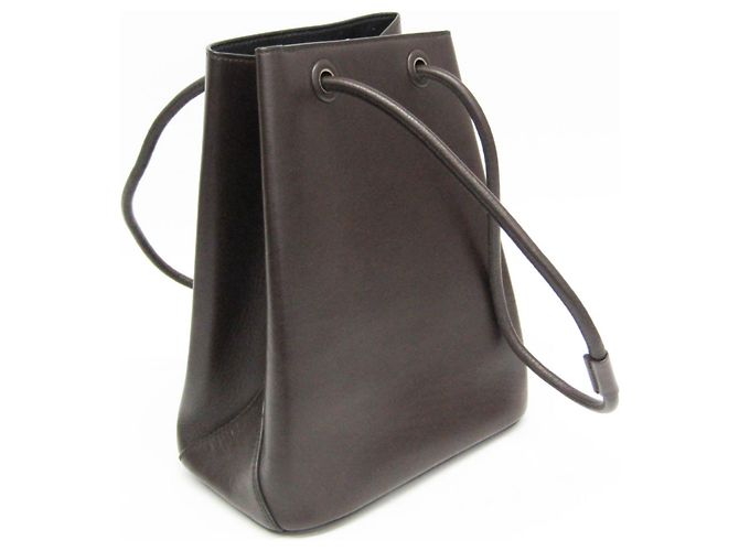 Borsa a tracolla con cordino Jil Sander in marrone scuro - vista 7