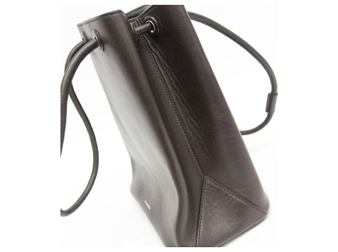 Borsa a tracolla con cordino Jil Sander in marrone scuro - vista 8