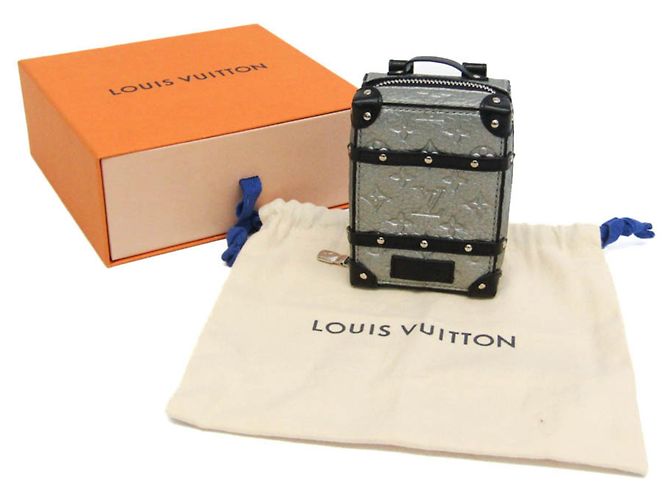 Charm de bolso de cuero Louis Vuitton Negro Plata - vista 2