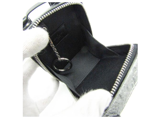 Charm de bolso de cuero Louis Vuitton Negro Plata - vista 4