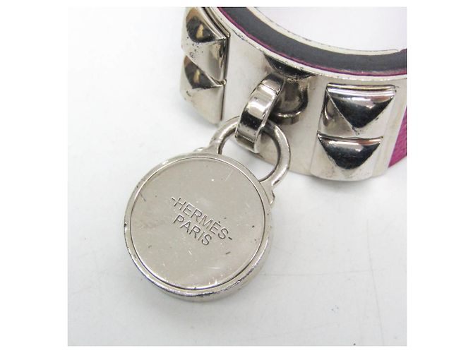 Ring Portachiavi Collier De Chien di Hermès in pelle viola Porpora - vista 11