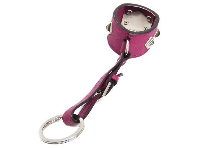 Ring Portachiavi Collier De Chien di Hermès in pelle viola Porpora - vista 2