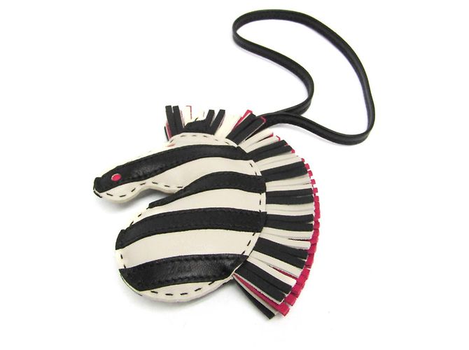 Charm per borsa in agnello Milo di Hermès Nero Rosa Crudo - vista 3