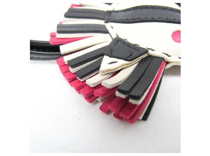Charm per borsa in agnello Milo di Hermès Nero Rosa Crudo - vista 8