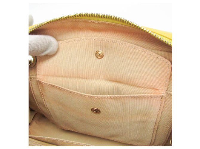 Borsa a Spalla Gialla Chanel Chevron V-stitch Giallo - vista 17