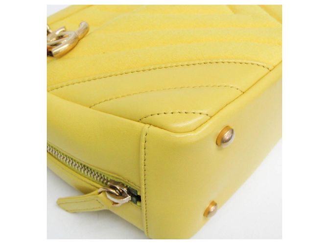 Borsa a Spalla Gialla Chanel Chevron V-stitch Giallo - vista 6