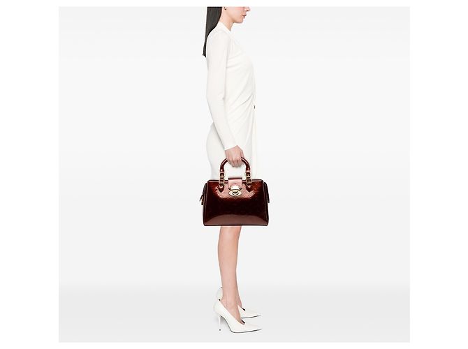 Louis Vuitton Rosso Monogram Vernis Melrose Avenue Bordò - vista 8