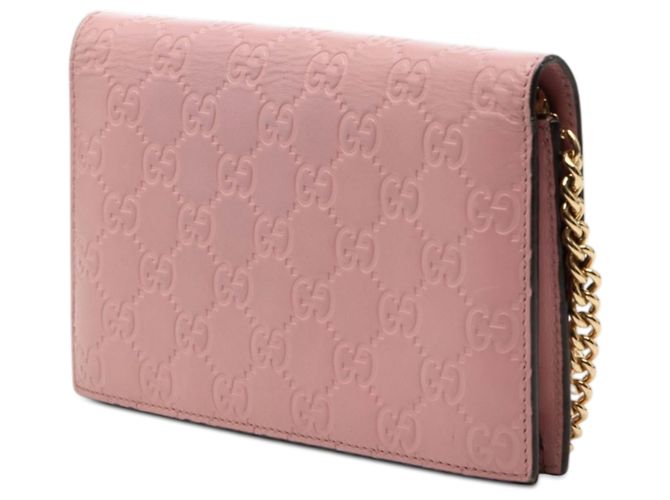 Portafoglio Gucci Pink Guccissima con catena Interlocking G Rosa - vista 2