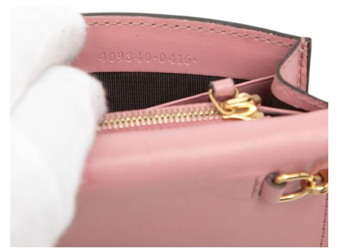 Portafoglio Gucci Pink Guccissima con catena Interlocking G Rosa - vista 6