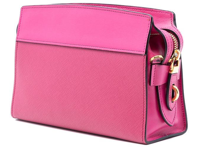 Bolsa transversal Esplanade em Saffiano rosa e couro de cidade da Prada - vista 2