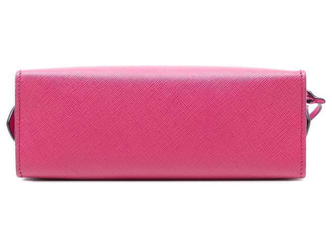Bolsa transversal Esplanade em Saffiano rosa e couro de cidade da Prada - vista 3