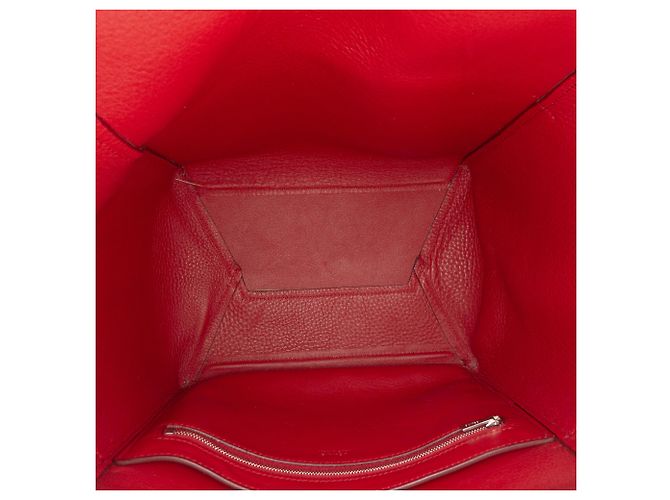 Céline Borsa a secchiello media in suede rosso Celine con tracolla - vista 4