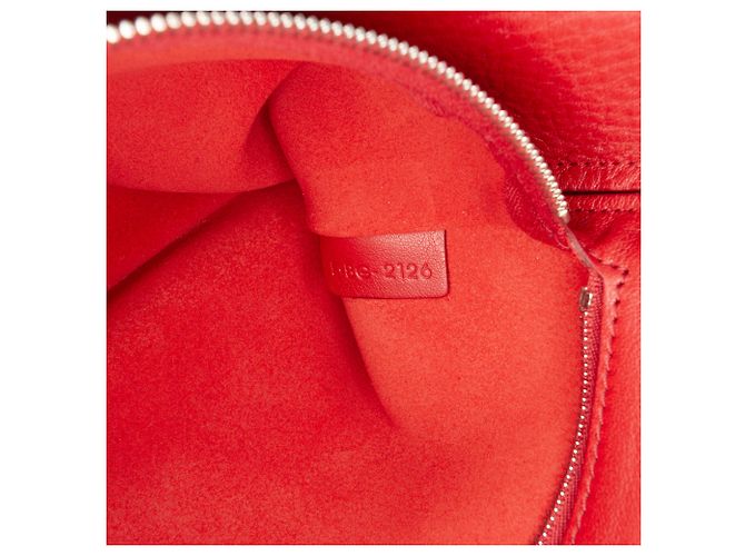 Céline Borsa a secchiello media in suede rosso Celine con tracolla - vista 6
