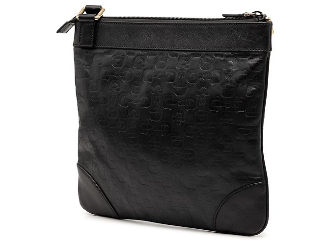 Borsa a tracolla in pelle nera con stampa Horsebit di Gucci Nero - vista 2