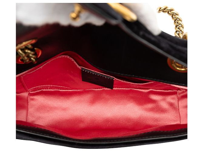 Borsa a Spalla Gucci GG Marmont Matelassé in Velluto Nero Piccola - vista 4