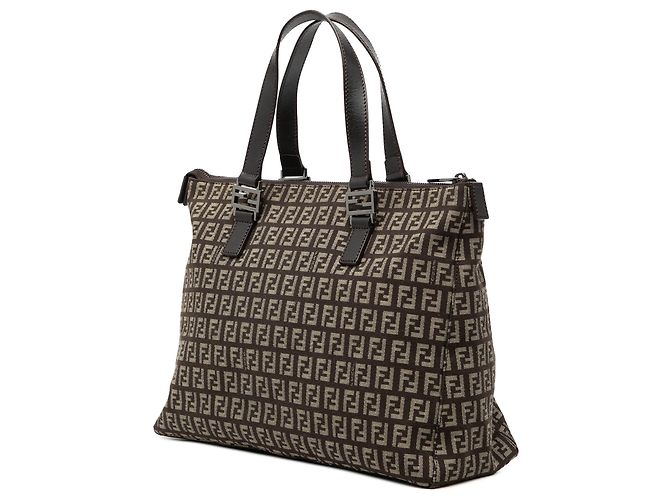Fendi Braune Zucchino Canvas Tote Dunkelbraun - Ansicht 2