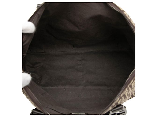 Fendi Braune Zucchino Canvas Tote Dunkelbraun - Ansicht 4