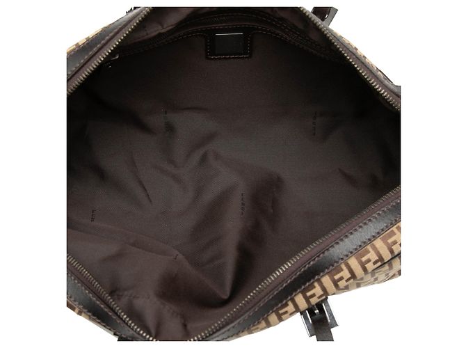 Fendi Braune Zucchino Canvas-Handtasche Beige - Ansicht 4