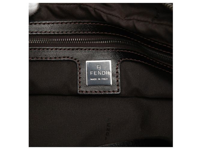 Fendi Braune Zucchino Canvas-Handtasche Beige - Ansicht 5
