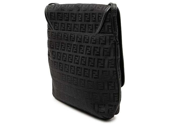 Borsa a tracolla in tela Zucchino nera Fendi Nero - vista 2
