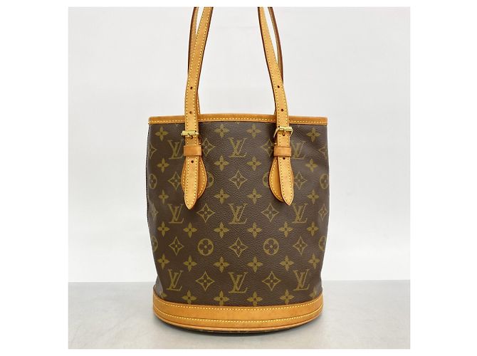 Louis Vuitton Monogram Bucket PM Tote Bag Brown - view 12