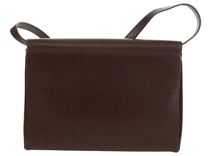Céline Celine Circle Logo Leather Marrone - vista 2