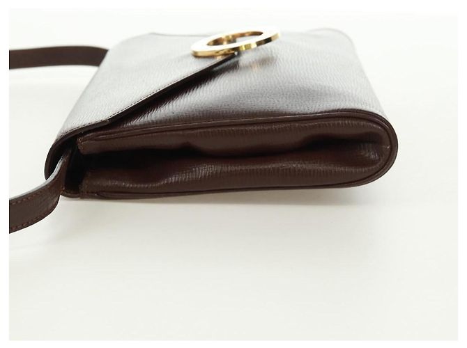 Céline Celine Circle Logo Leather Marrone - vista 3