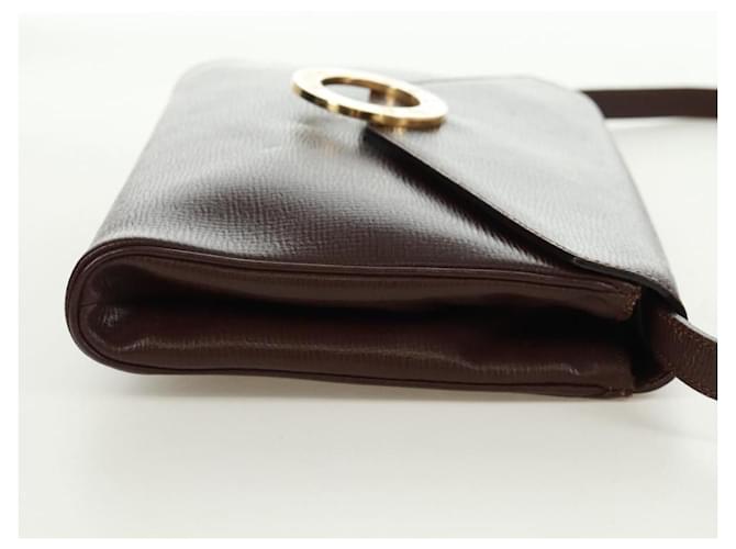 Céline Celine Circle Logo Leather Marrone - vista 4