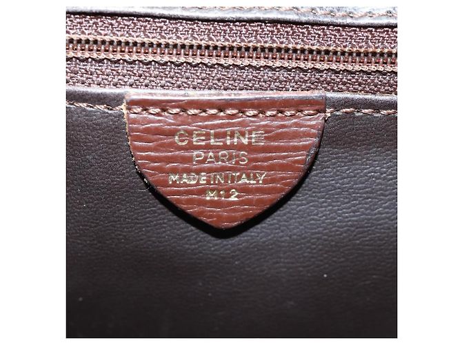 Céline Celine Circle Logo Leather Marrone - vista 6