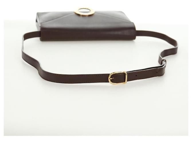 Céline Celine Circle Logo Leather Marrone - vista 7