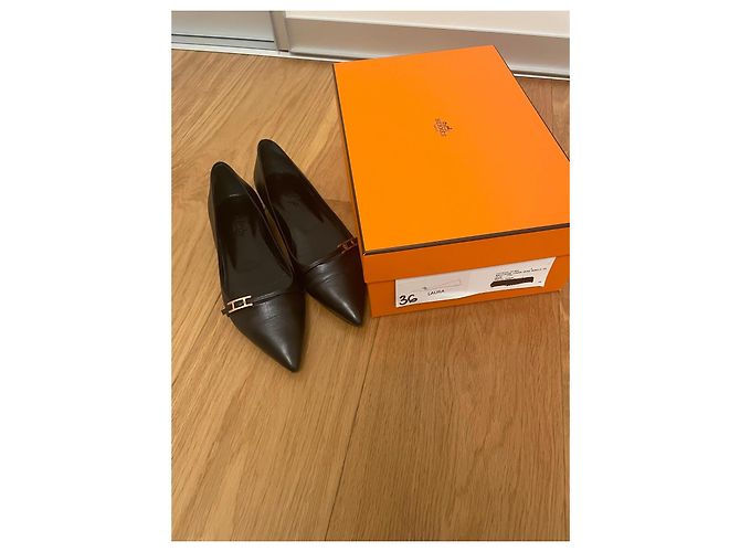Bailarinas Hermès de cuero negro - vista 10